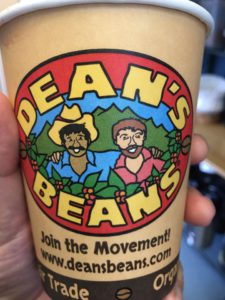 deans beans fair trade coffee cup