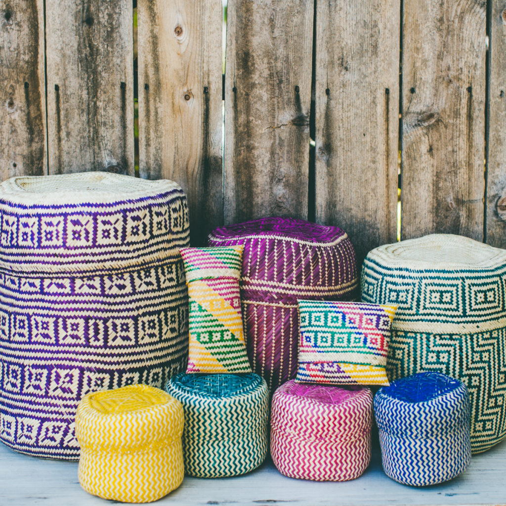 GlobeIn Palm Woven Baskets