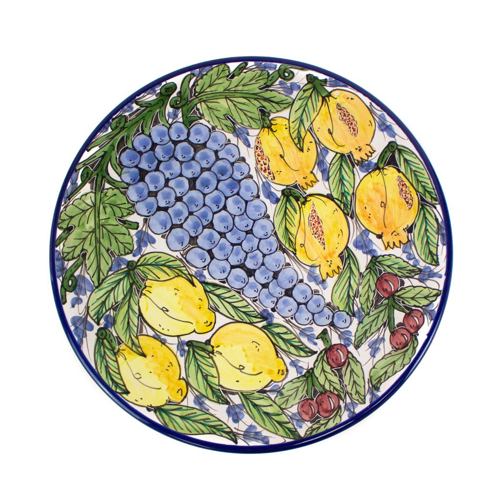 Round Serving Platter - Fruit Motif - GlobeIn