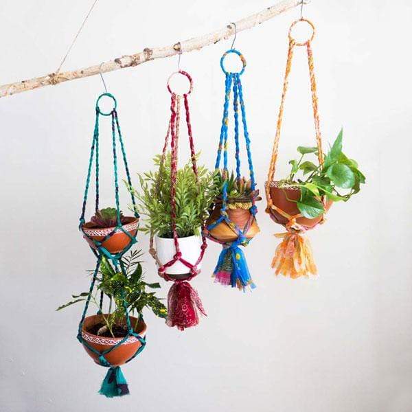 Sari Macrame Tiered Planters